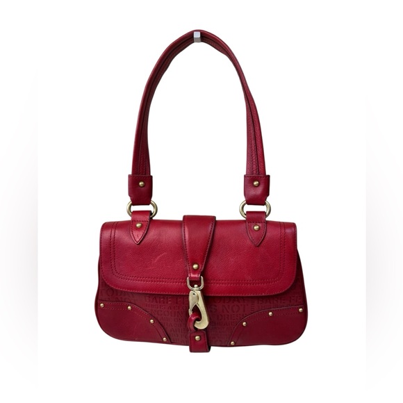 Kenneth Cole Reaction Red Leather Shoulder Bag - Picture 1 of 13